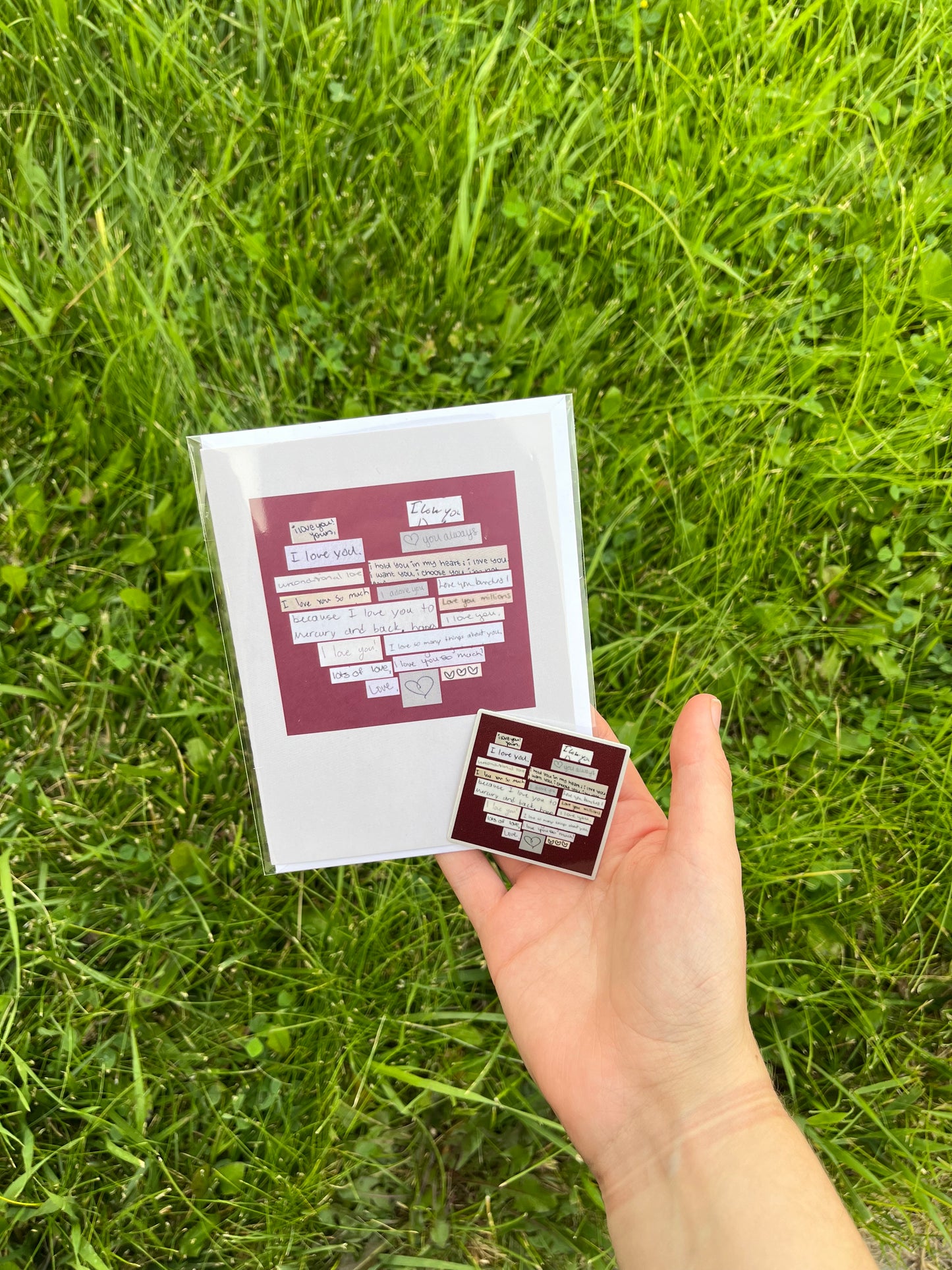 Handwritten Love Letter Heart Sticker