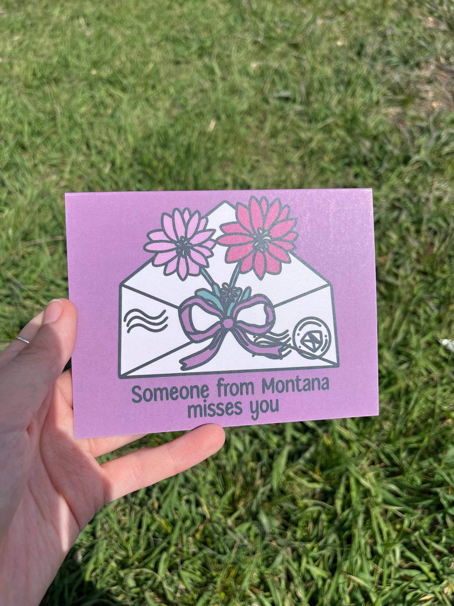 Someone From Montana Misses You Bitterroot Flower Card/Postcard