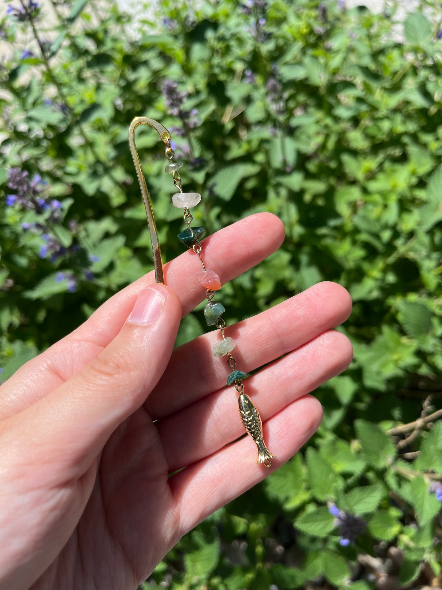 Gold Fish Gemstone Bookmark