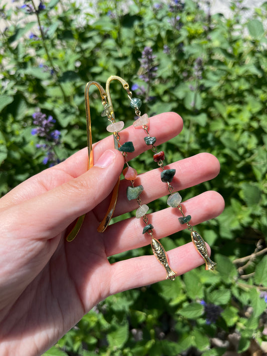Gold Fish Gemstone Bookmark