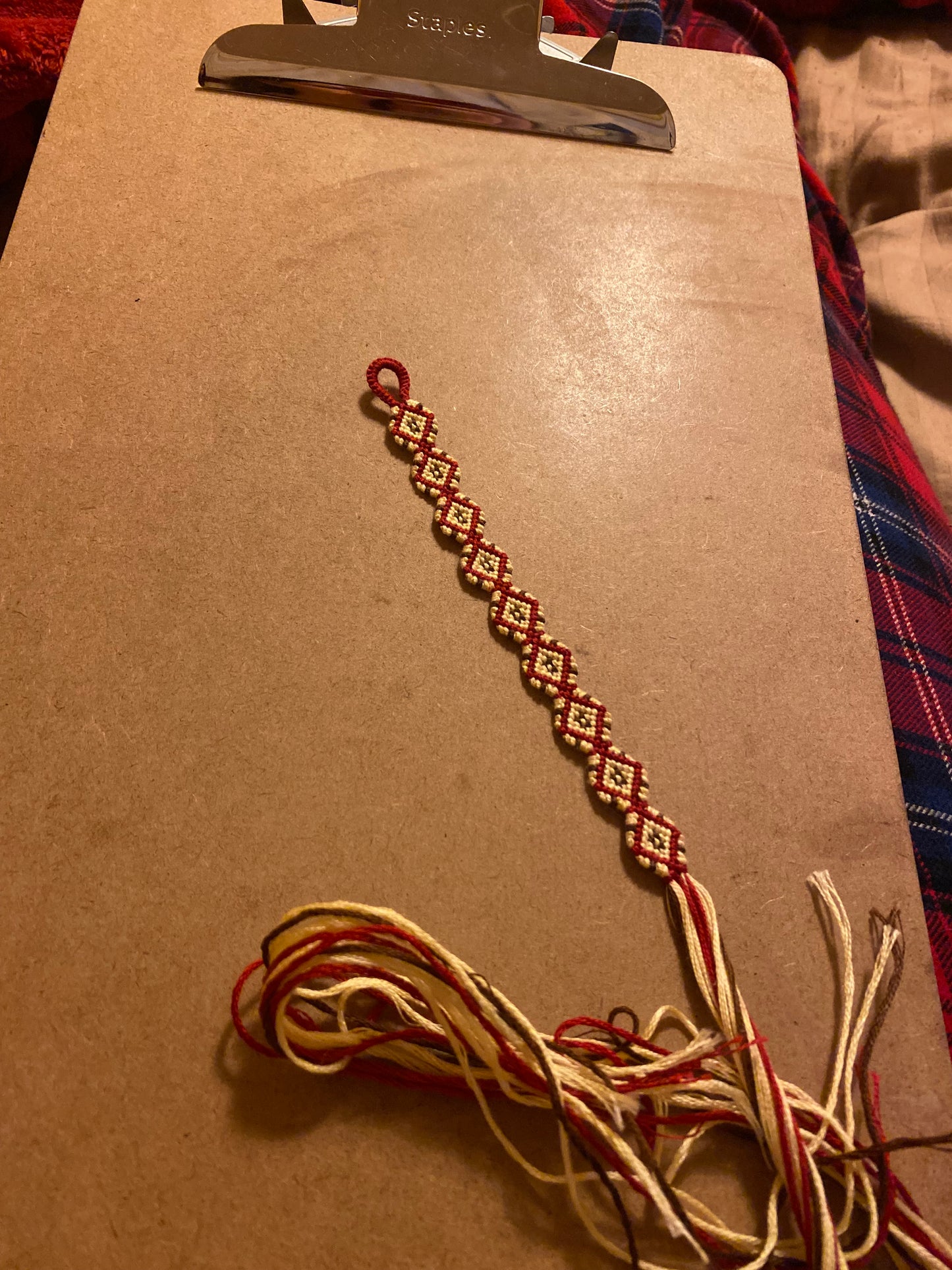 Apple Core/Slice Shaped Knotted Embroidery Floss Friendship Bracelet