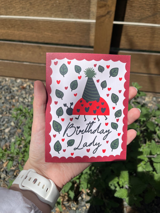 Birthday Lady(Bug) Card