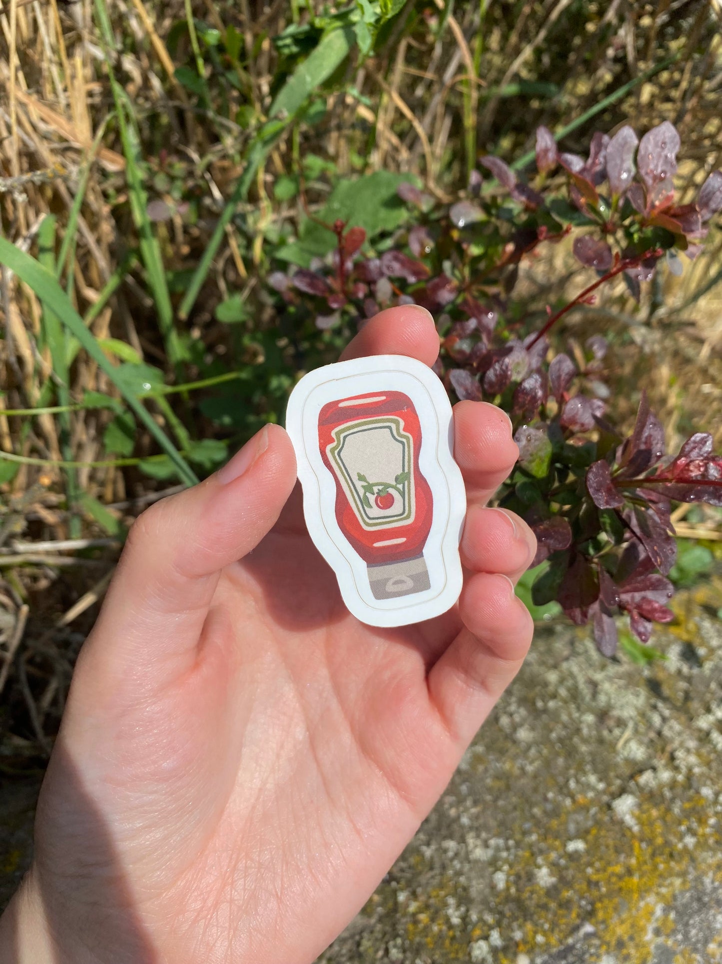 Ketchup Bottle Adhesive Sticker