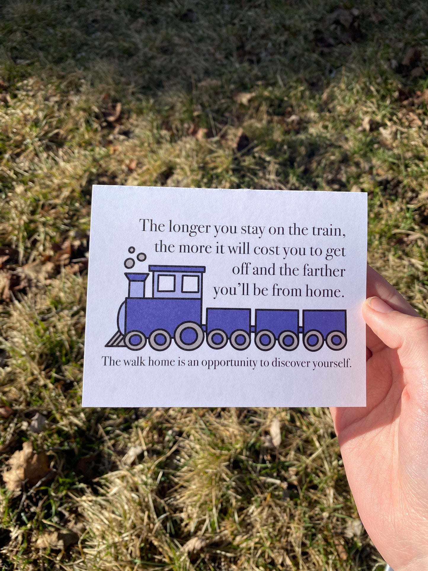 The Train and The Walk Home Card