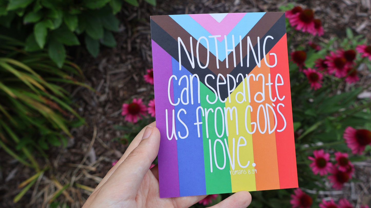 Romans 8:39 LGBTQ+ Affirming Religious Card/Postcard
