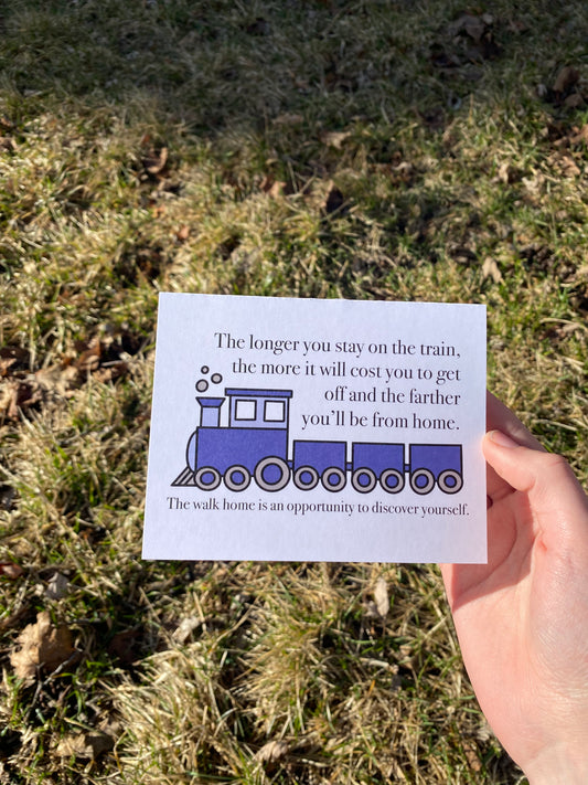 The Train and The Walk Home Card