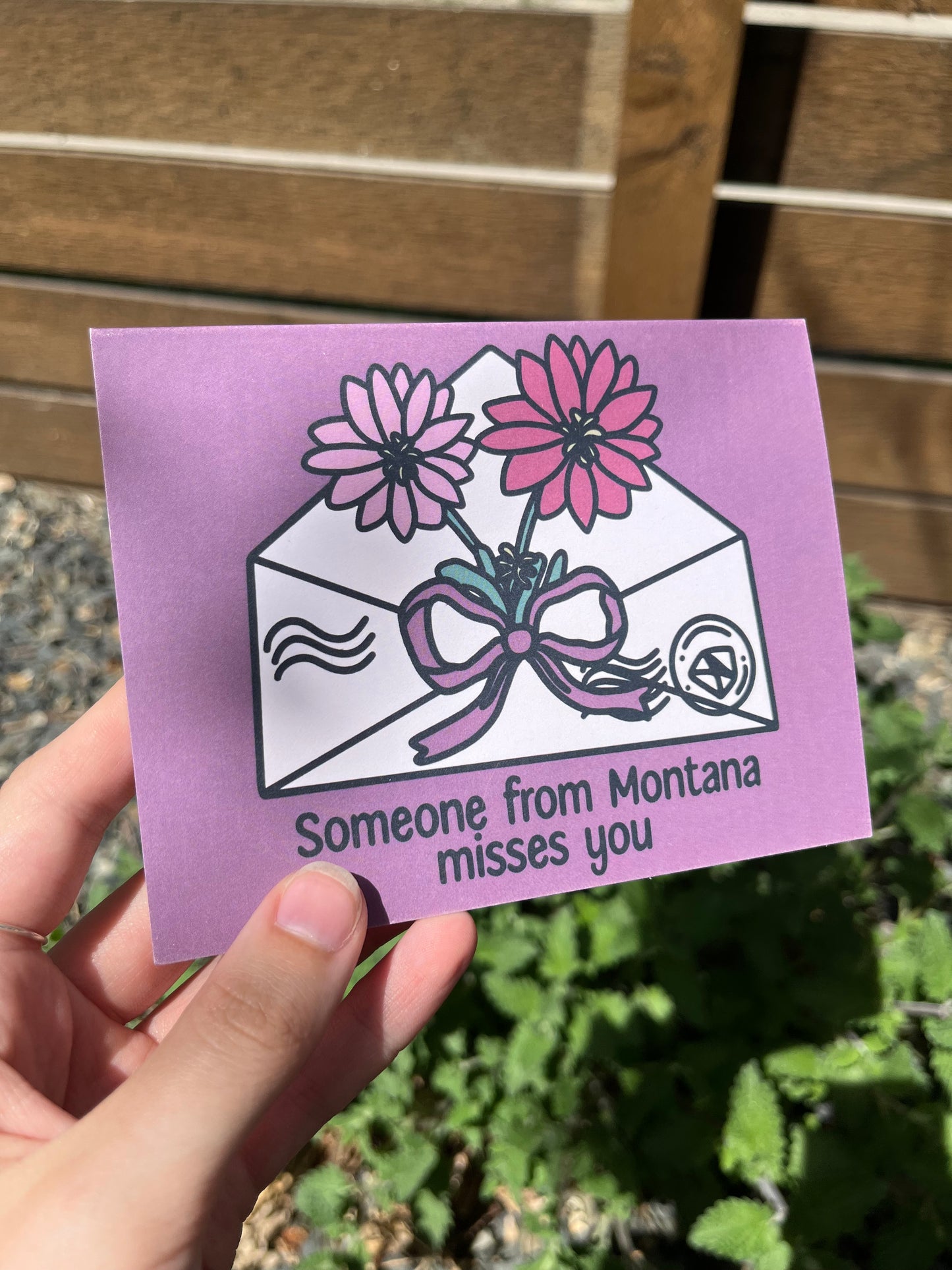 Someone From Montana Misses You Bitterroot Flower Card/Postcard