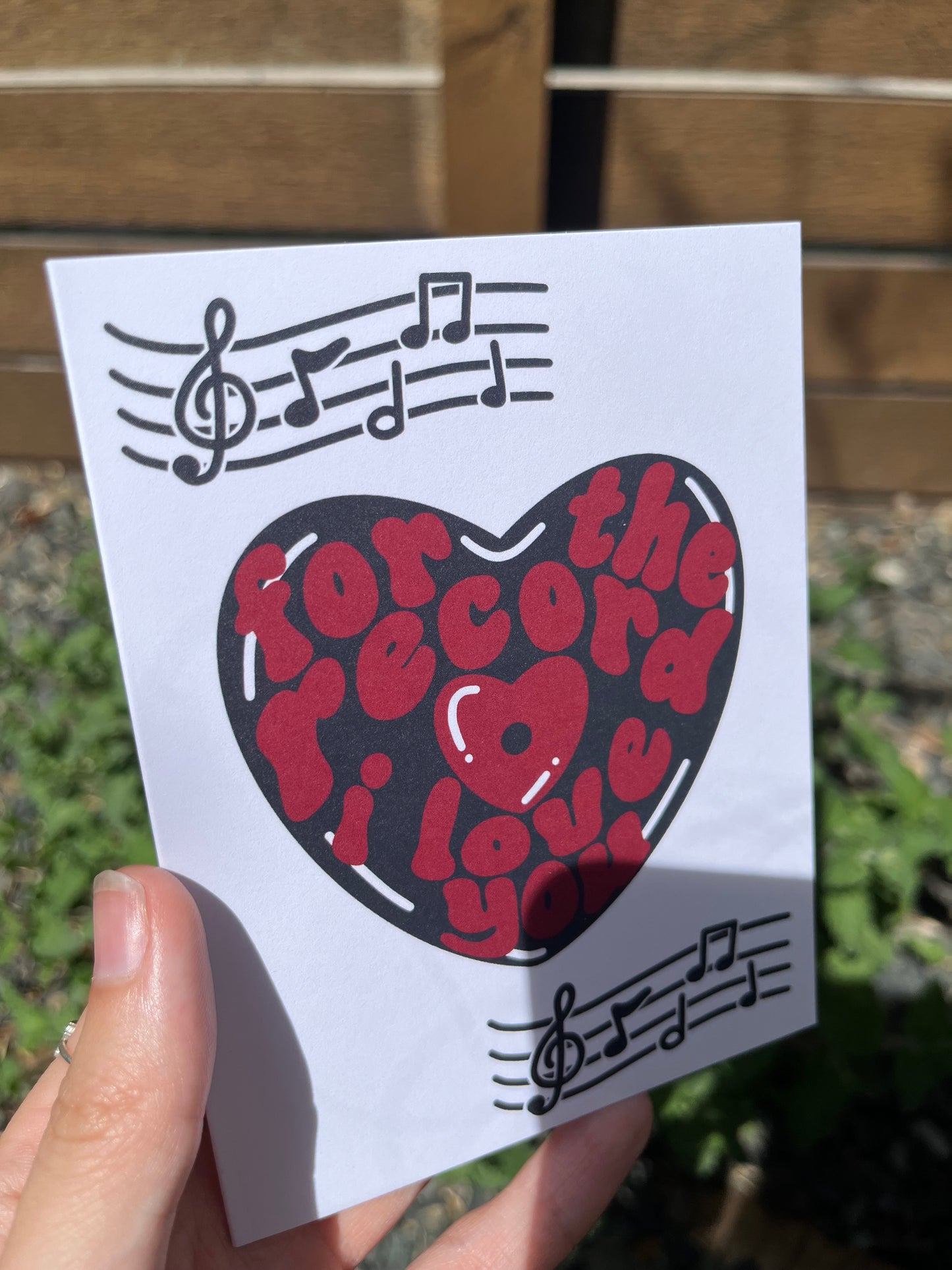 For The Record I Love You Vinyl Theme Card