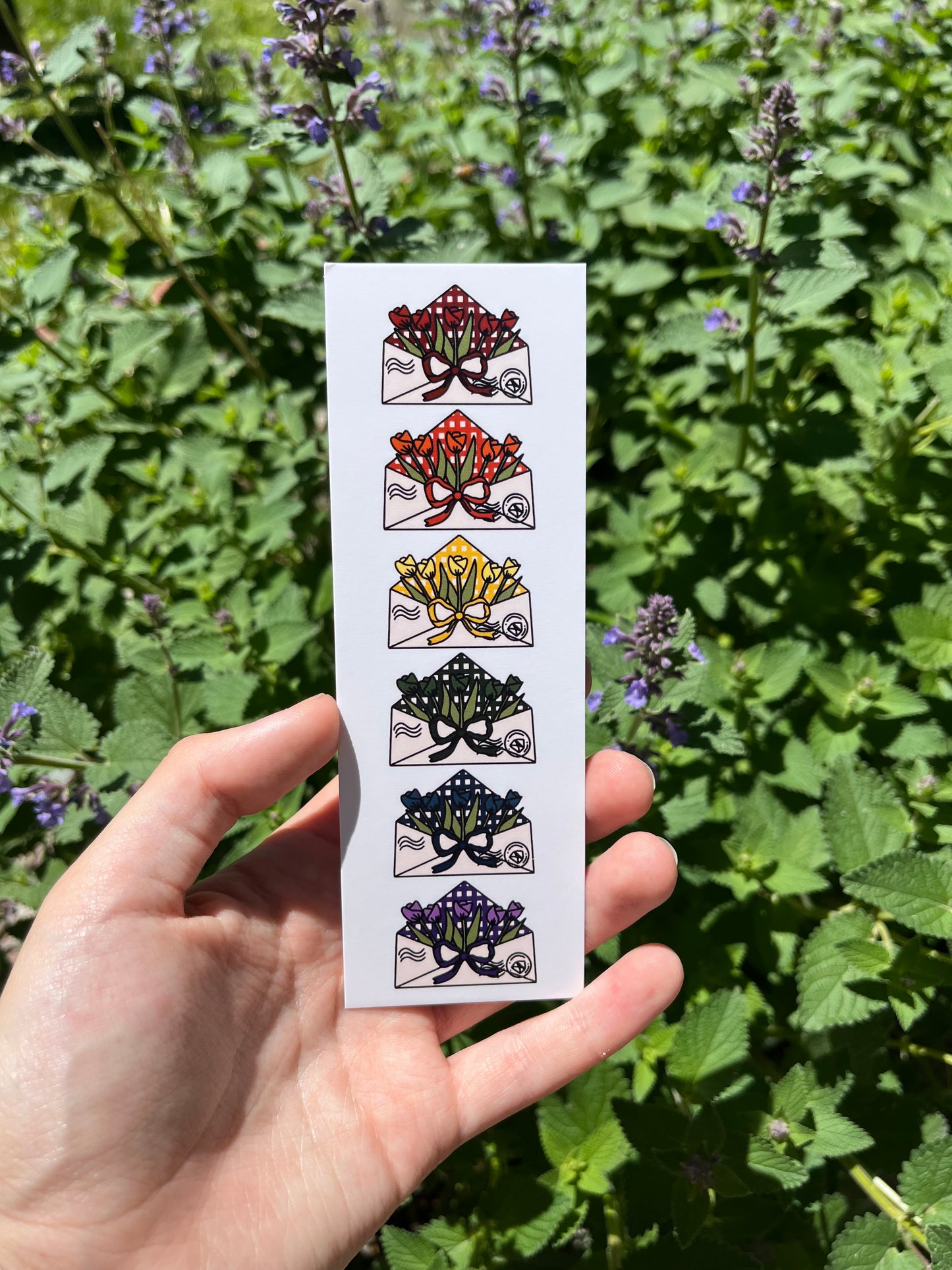 Rainbow Tulip Envelope Bookmark