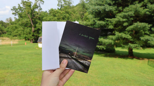 I Miss You Northern Lights Roadside Card