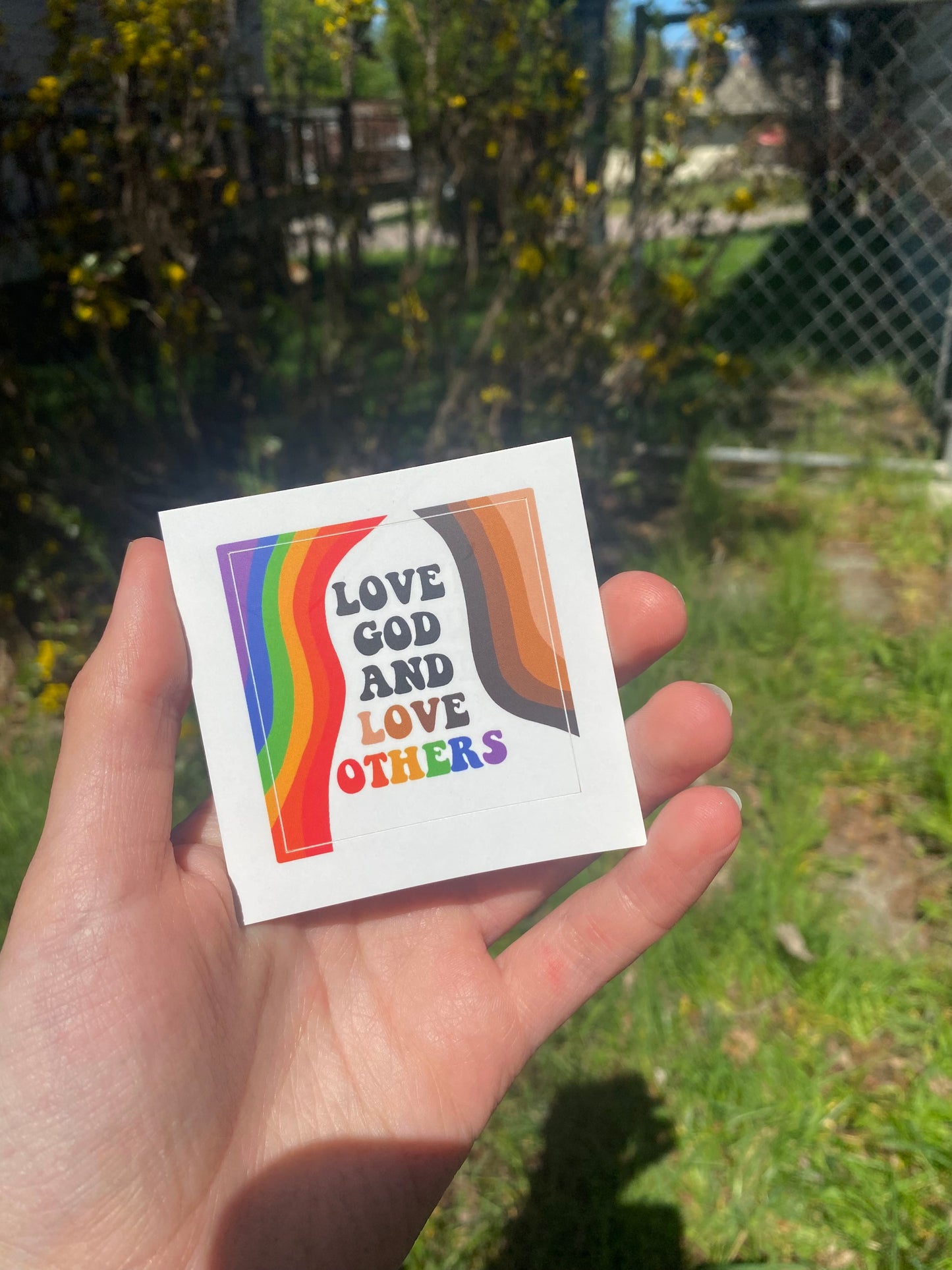 Love God and Love Others Inclusivity Adhesive Sticker