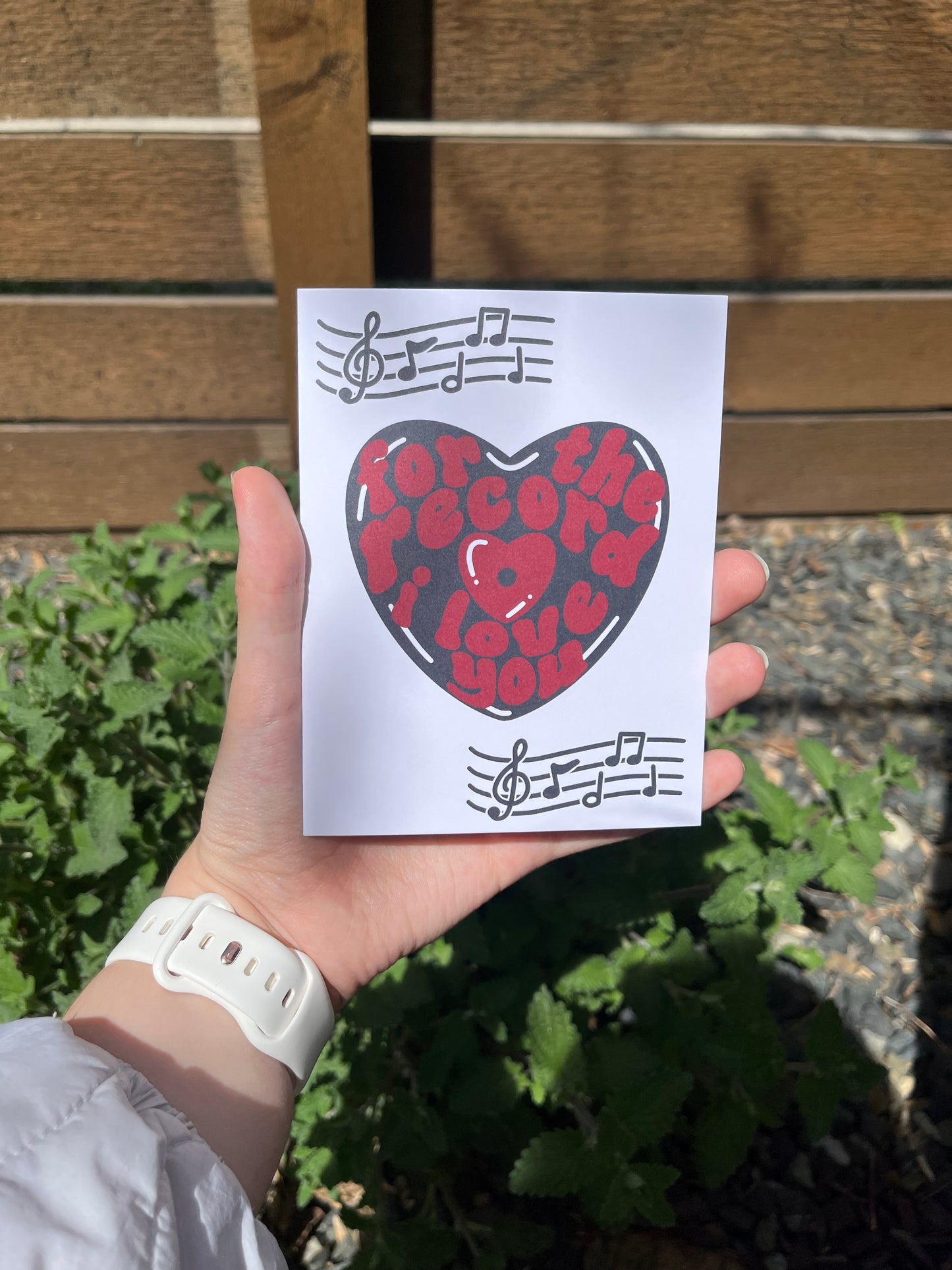 For The Record I Love You Vinyl Theme Card