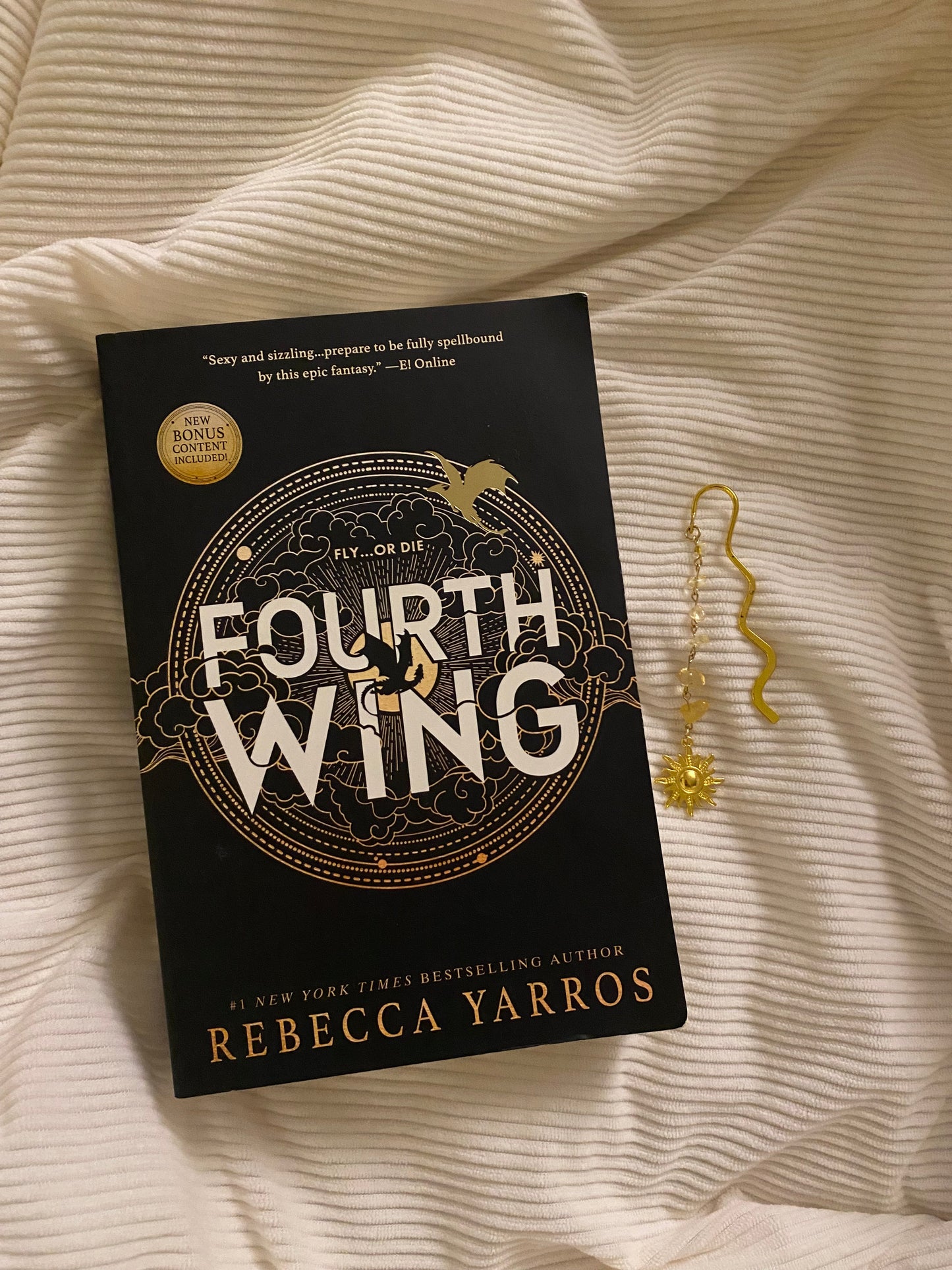 Gold Sun Quartz Wavy Gemstone Bookmark