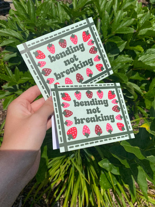 Bending Not Breaking Strawberry Postcard/Card