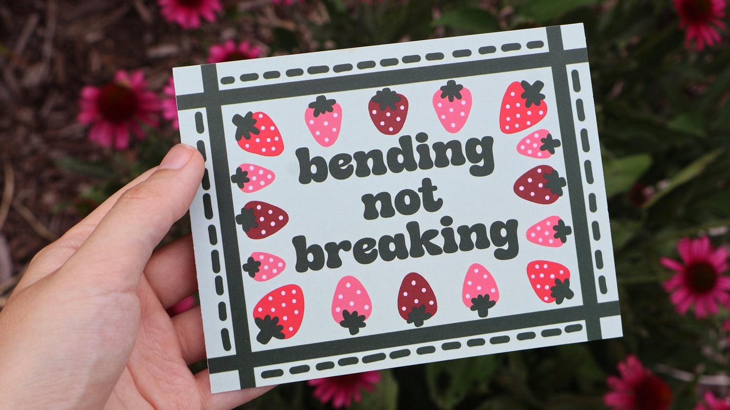 Bending Not Breaking Strawberry Postcard/Card