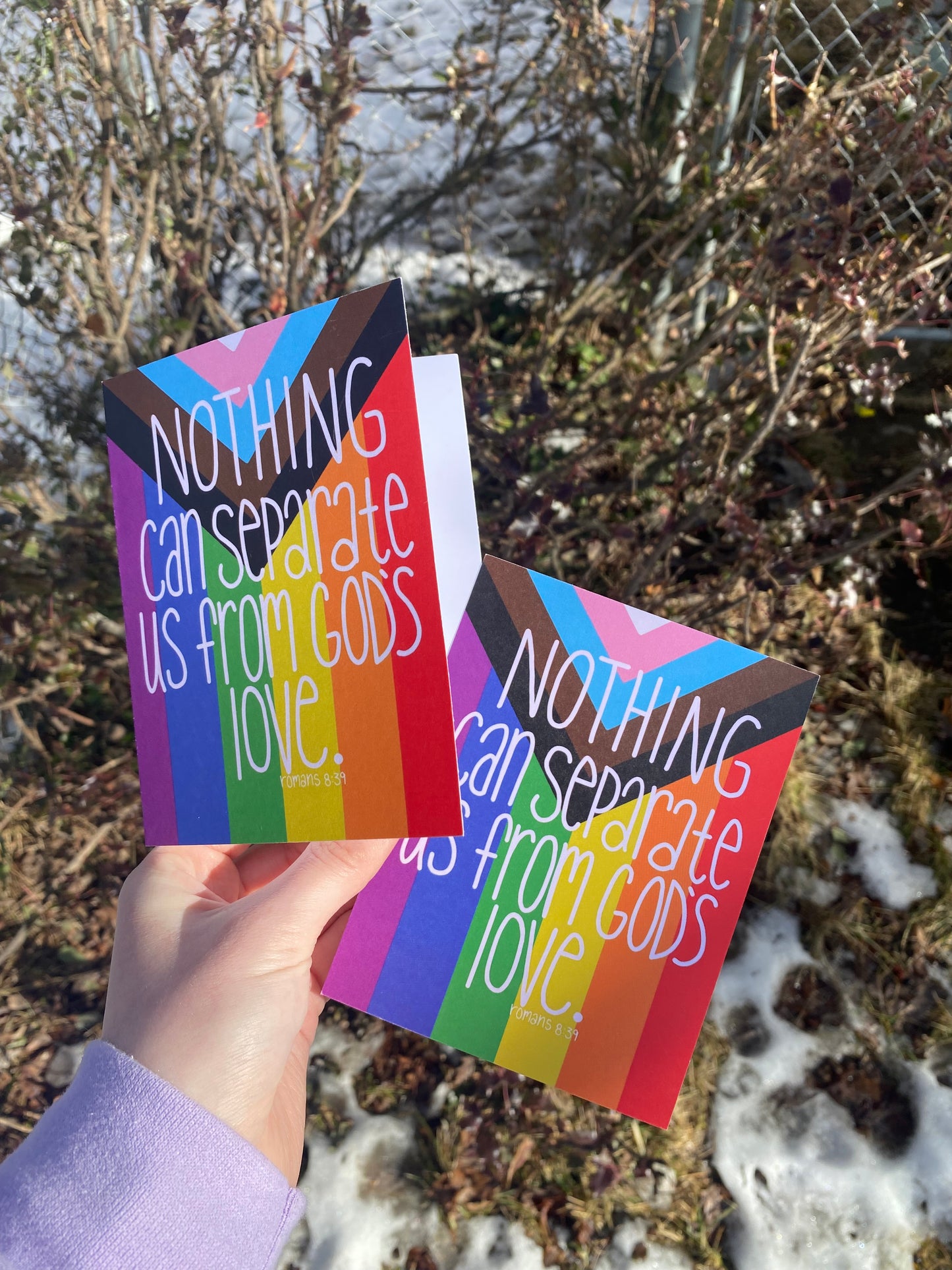 Romans 8:39 LGBTQ+ Affirming Religious Card/Postcard