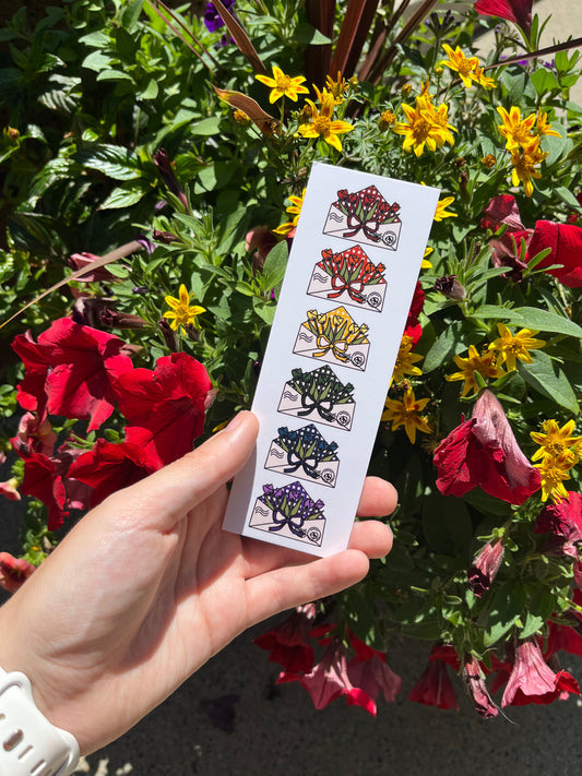 Rainbow Tulip Envelope Bookmark
