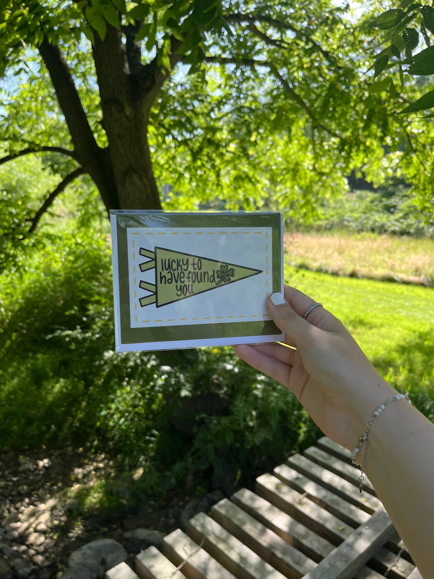 Lucky To Have Found You Four Leaf Clover Card