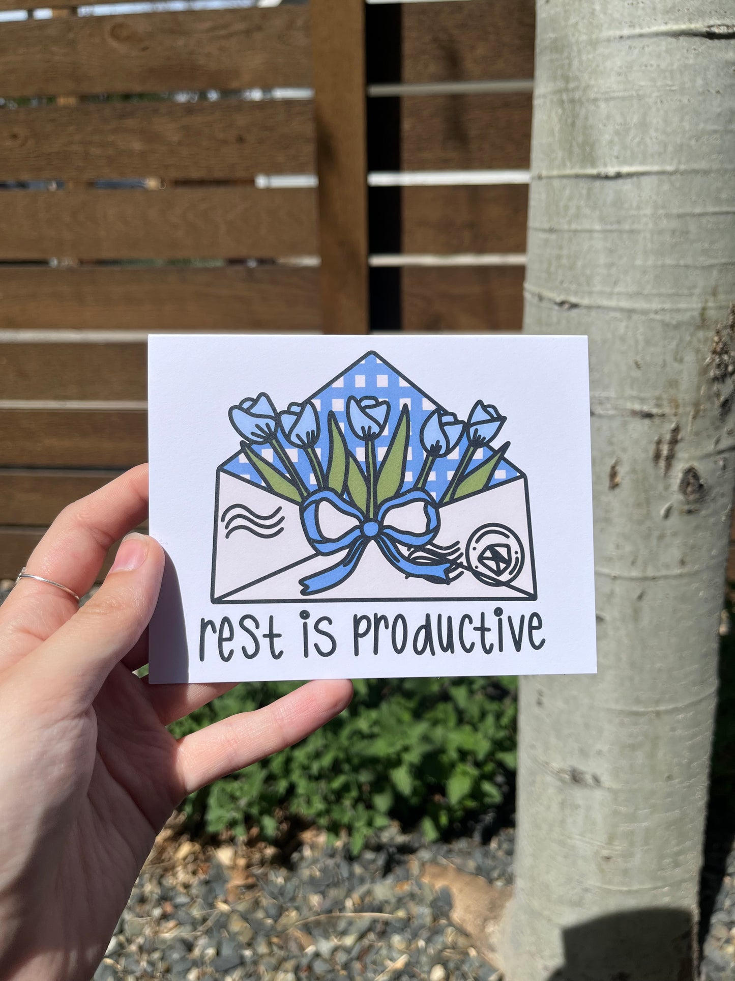 Loving Phrases Tulip Envelope Card Set (Or Singular Card)
