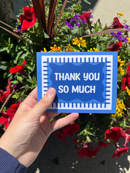 Framed Blue Thank You So Much Card