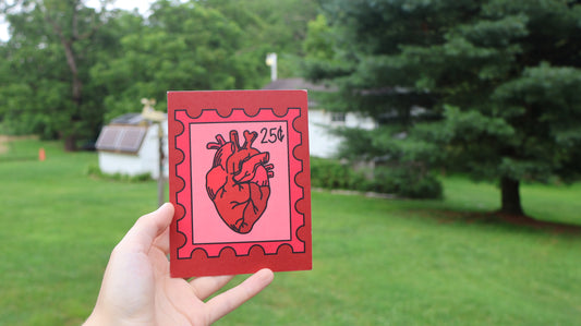 Anatomical Heart Postage Stamp Design Postcard