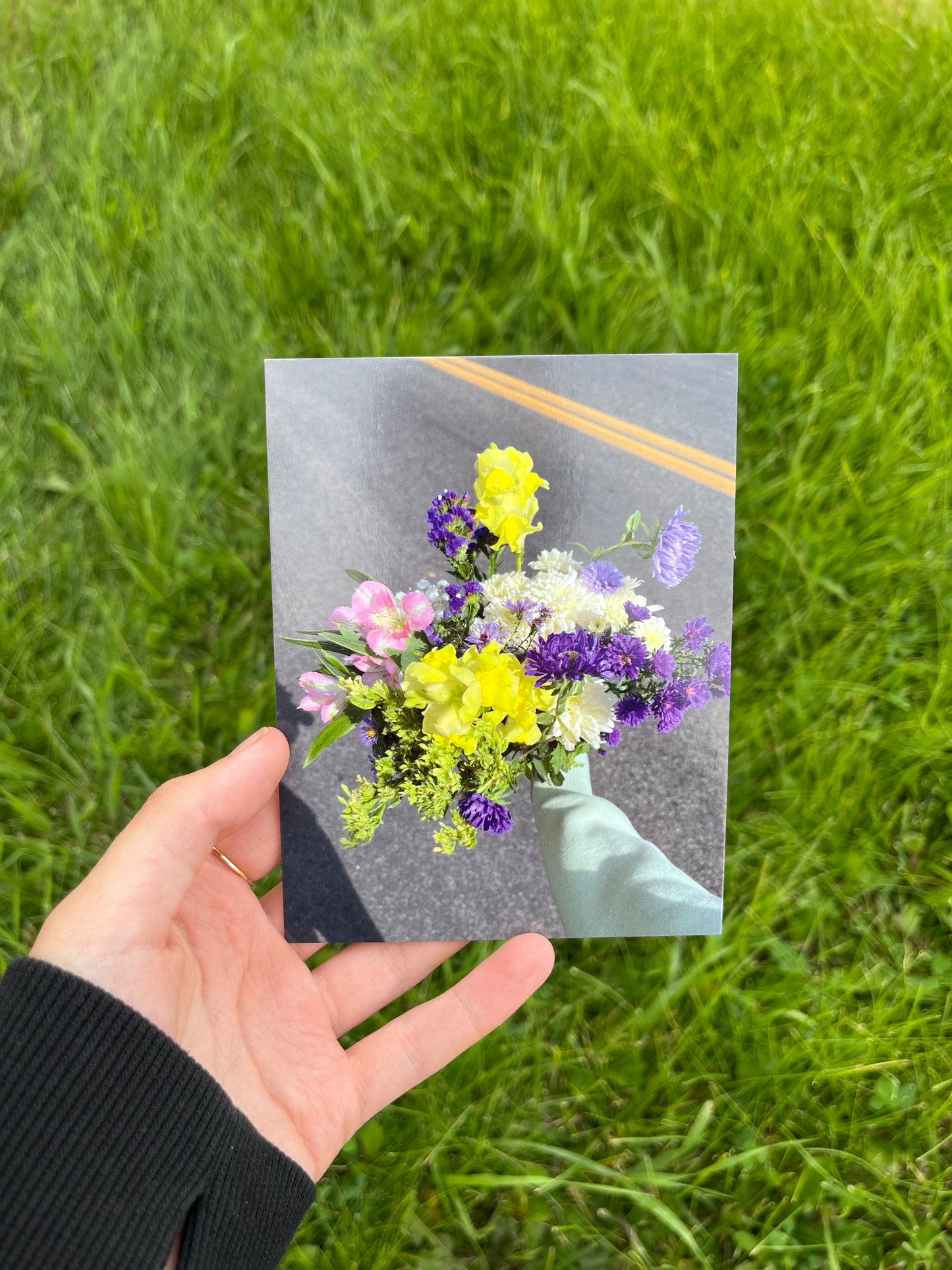 Farmers Market Flower Bouquet Postcard