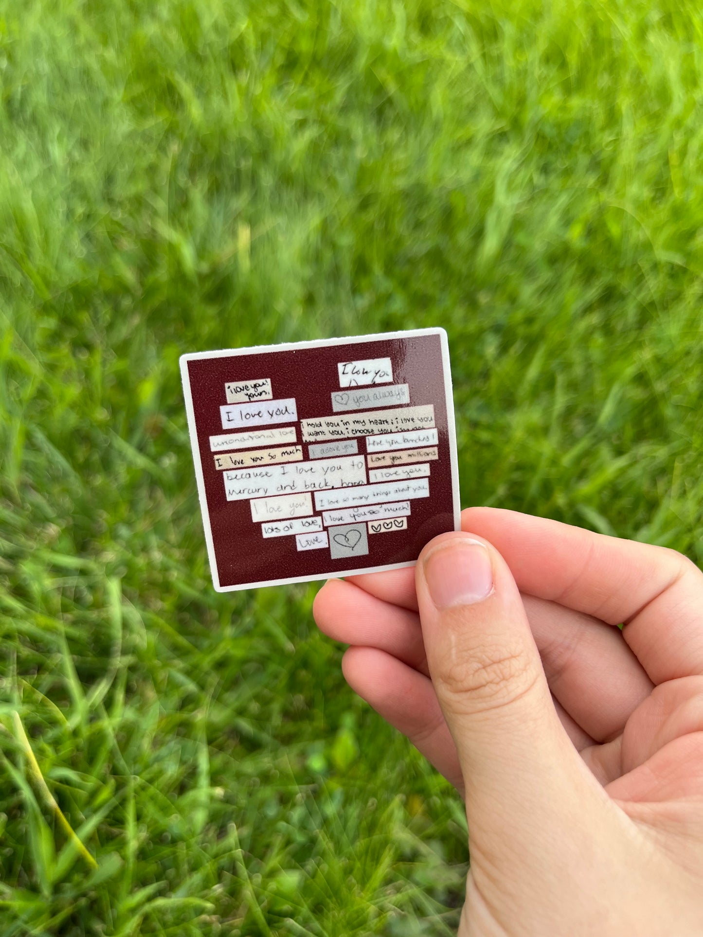 Handwritten Love Letter Heart Sticker