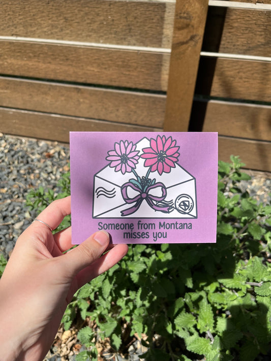 Someone From Montana Misses You Bitterroot Flower Card