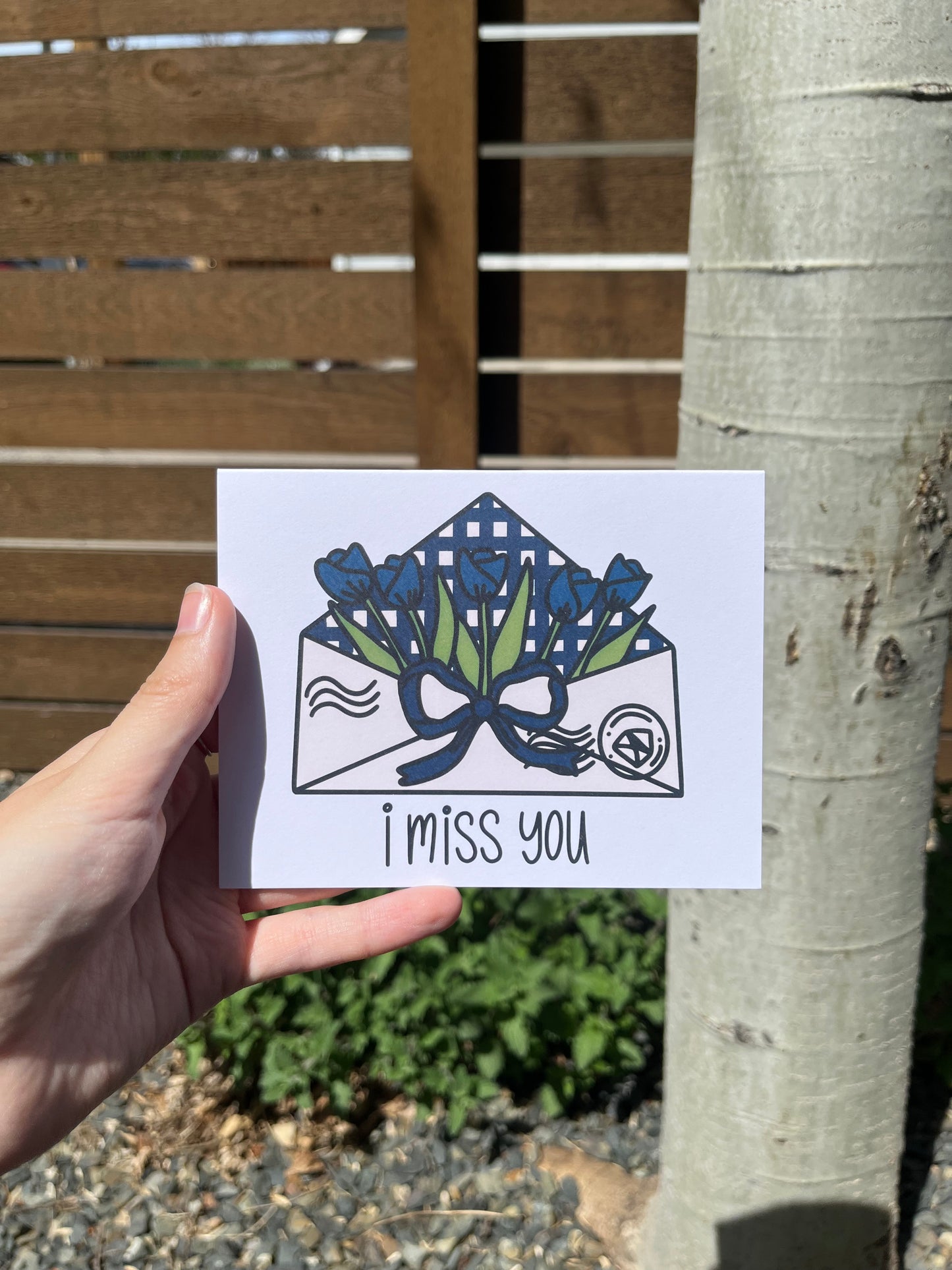 Loving Phrases Tulip Envelope Card Set (Or Singular Card)