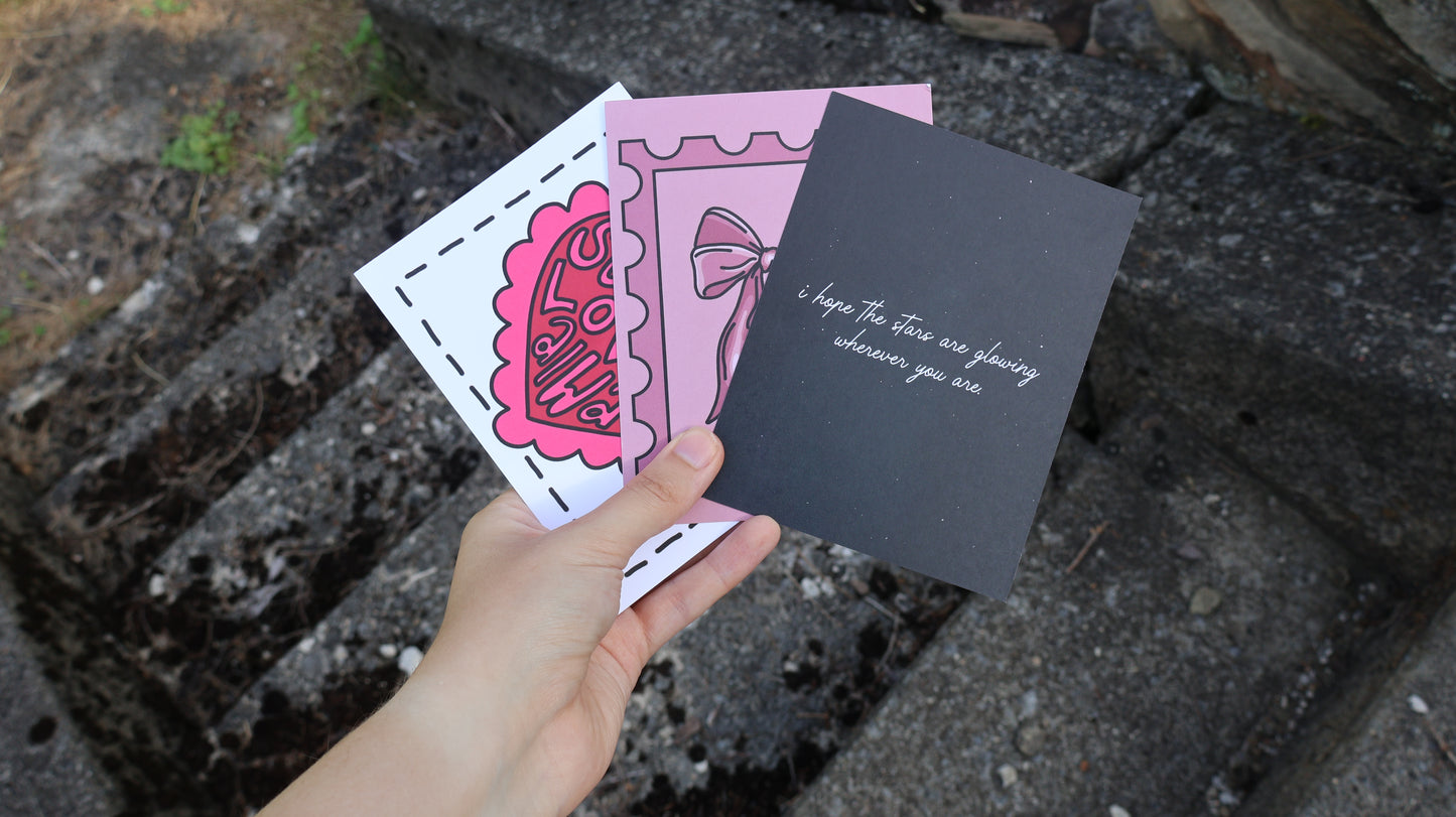 Sending Love Always Pink Heart Card or Postcard