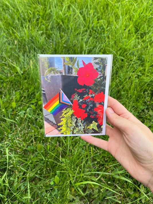 Progressive Pride Flag in Flower Pot Card