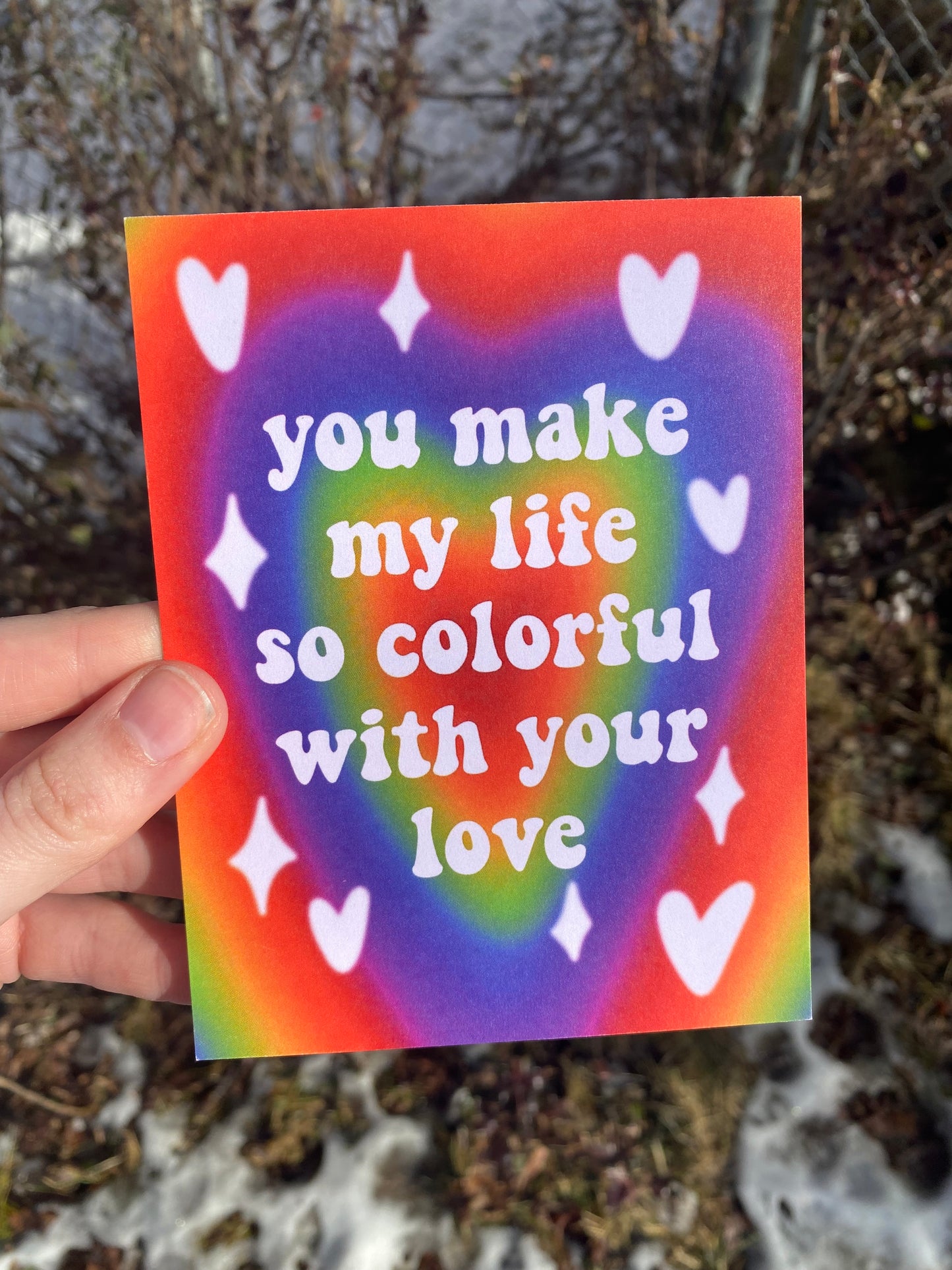 You Make My Life So Colorful With Your Love Rainbow Postcard