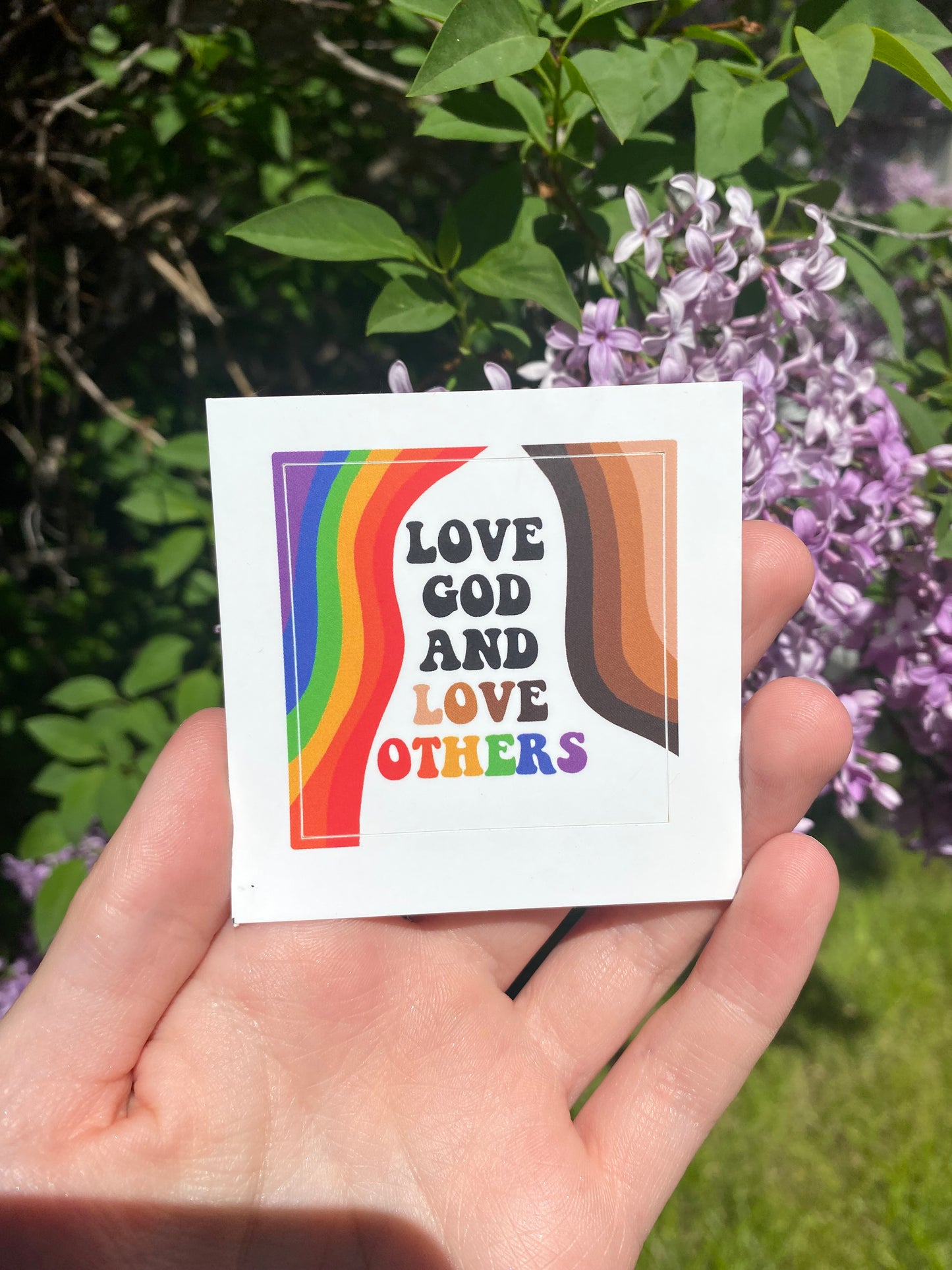 Love God and Love Others Inclusivity Adhesive Sticker