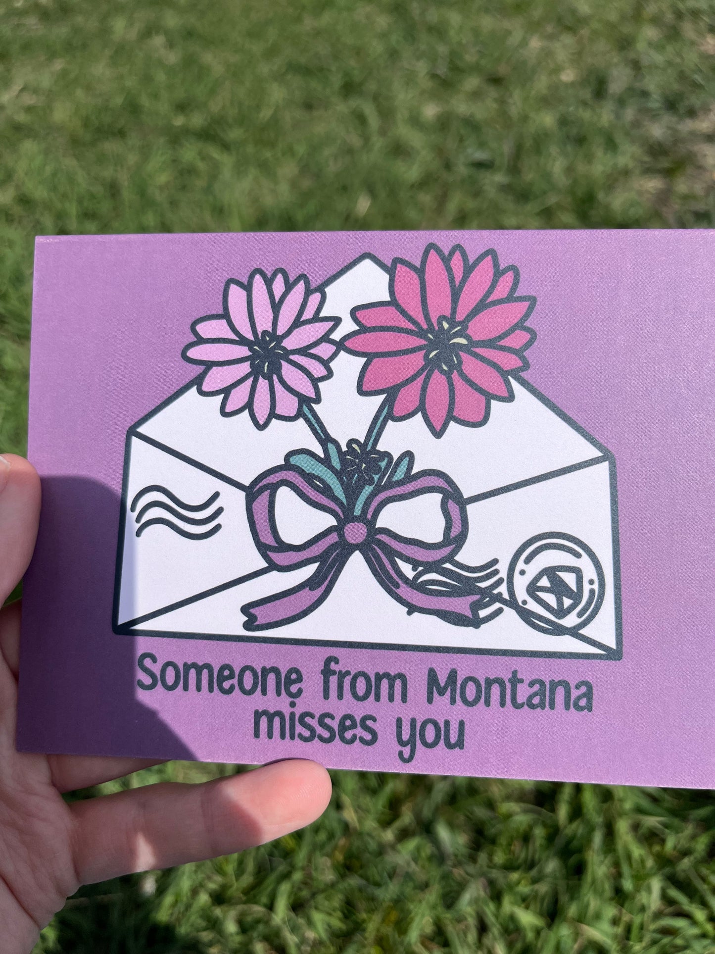 Someone From Montana Misses You Bitterroot Flower Card/Postcard