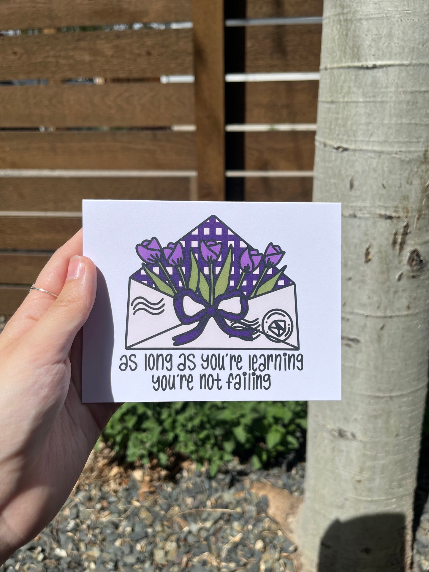 Loving Phrases Tulip Envelope Card Set (Or Singular Card)
