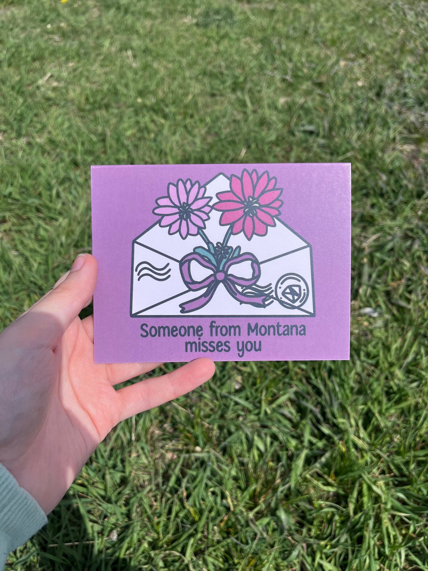 Someone From Montana Misses You Bitterroot Flower Card/Postcard