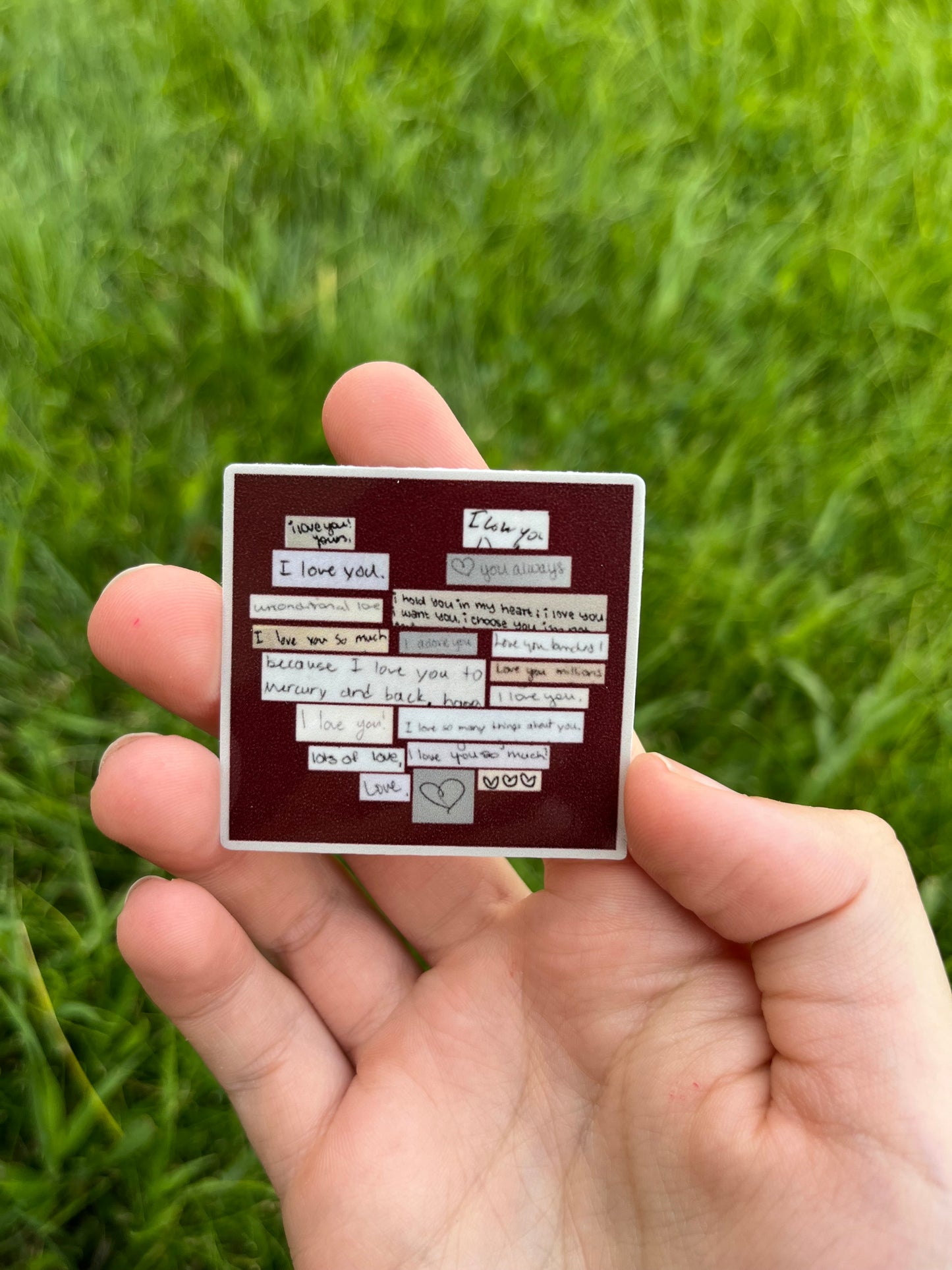 Handwritten Love Letter Heart Sticker