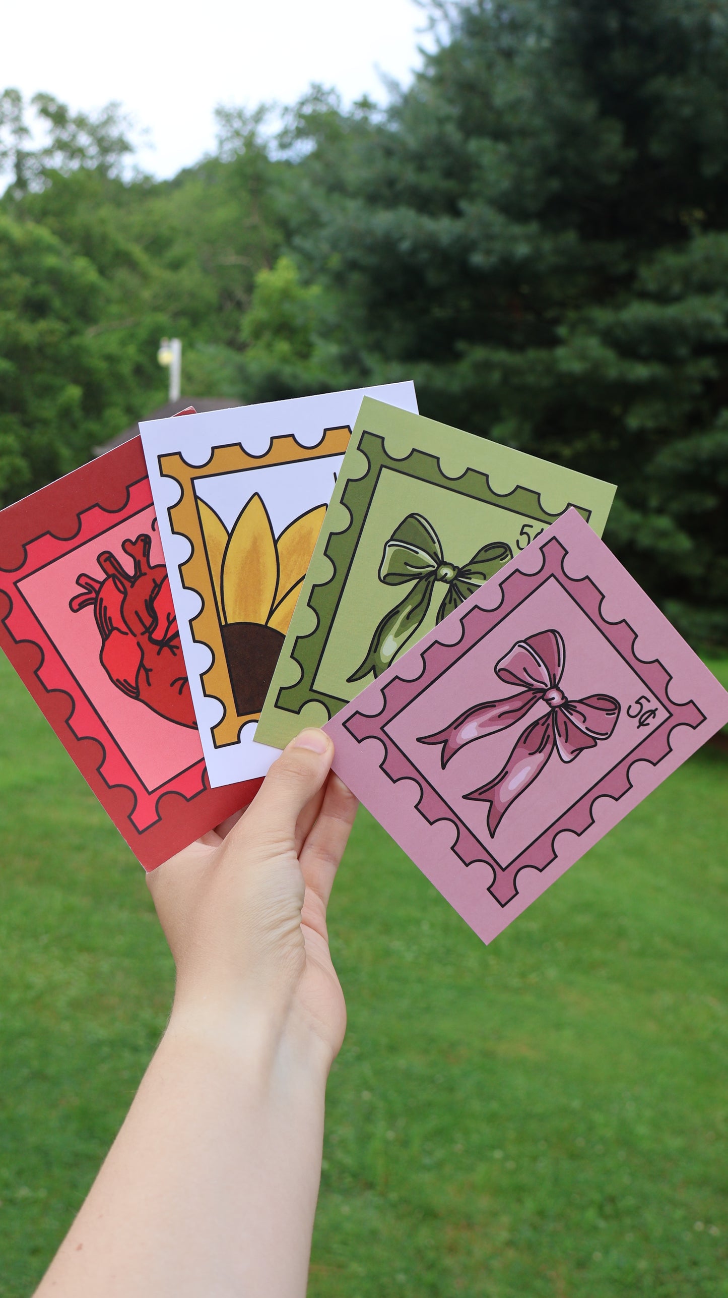 Anatomical Heart Postage Stamp Design Postcard