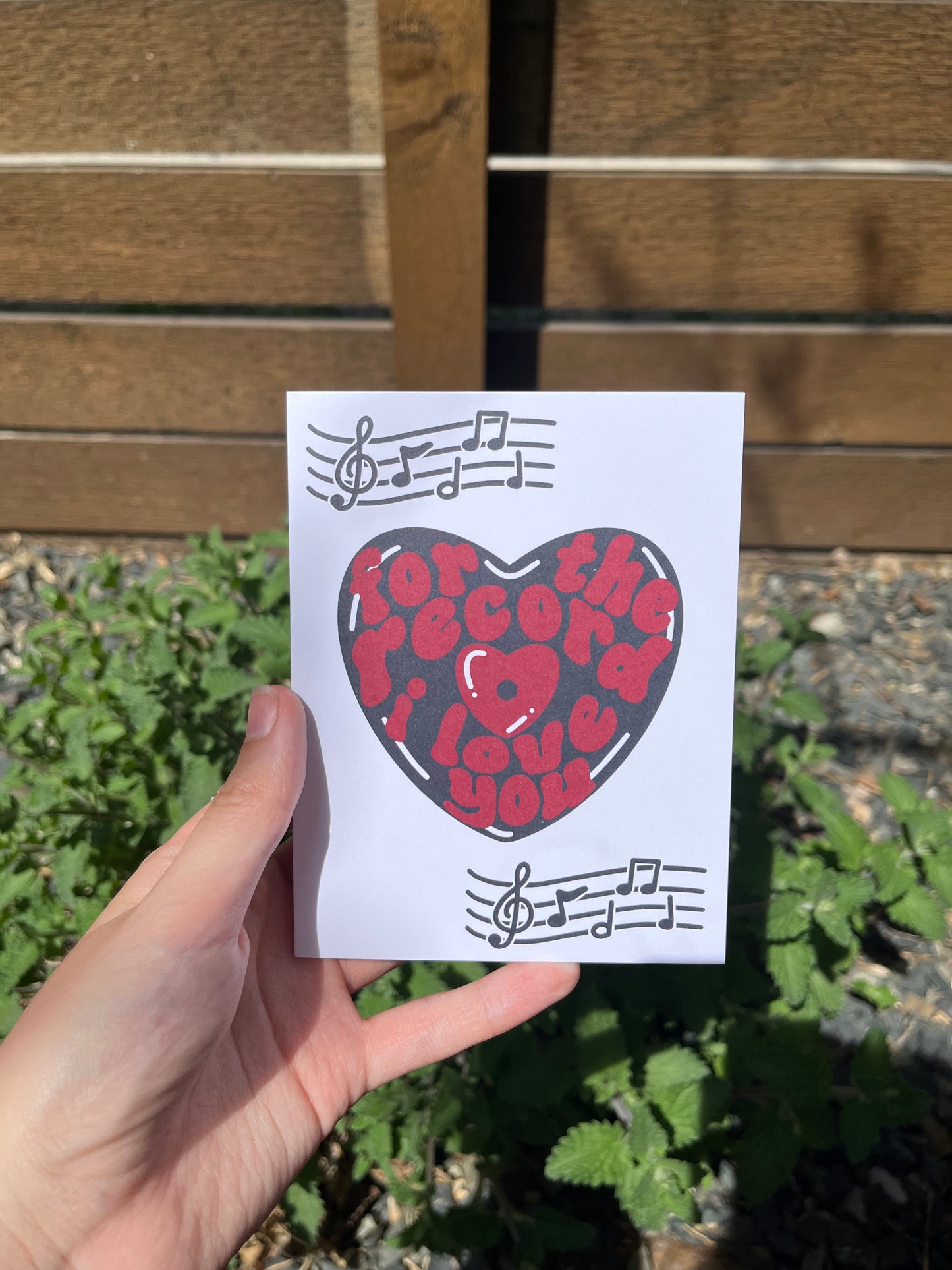 For The Record I Love You Vinyl Theme Card