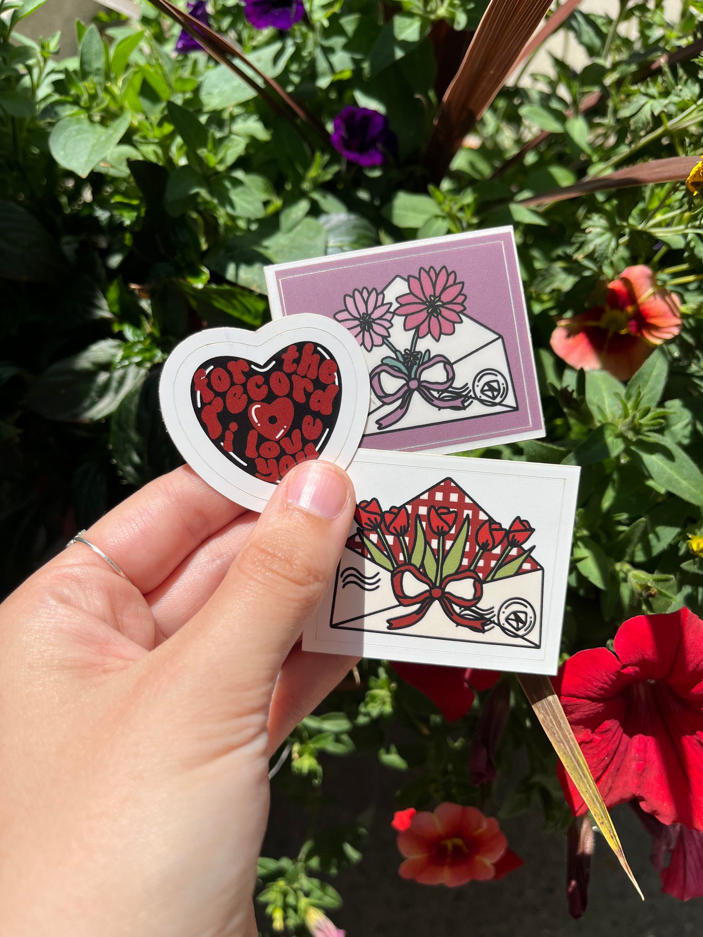 Red Tulip Flower Envelope Sticker