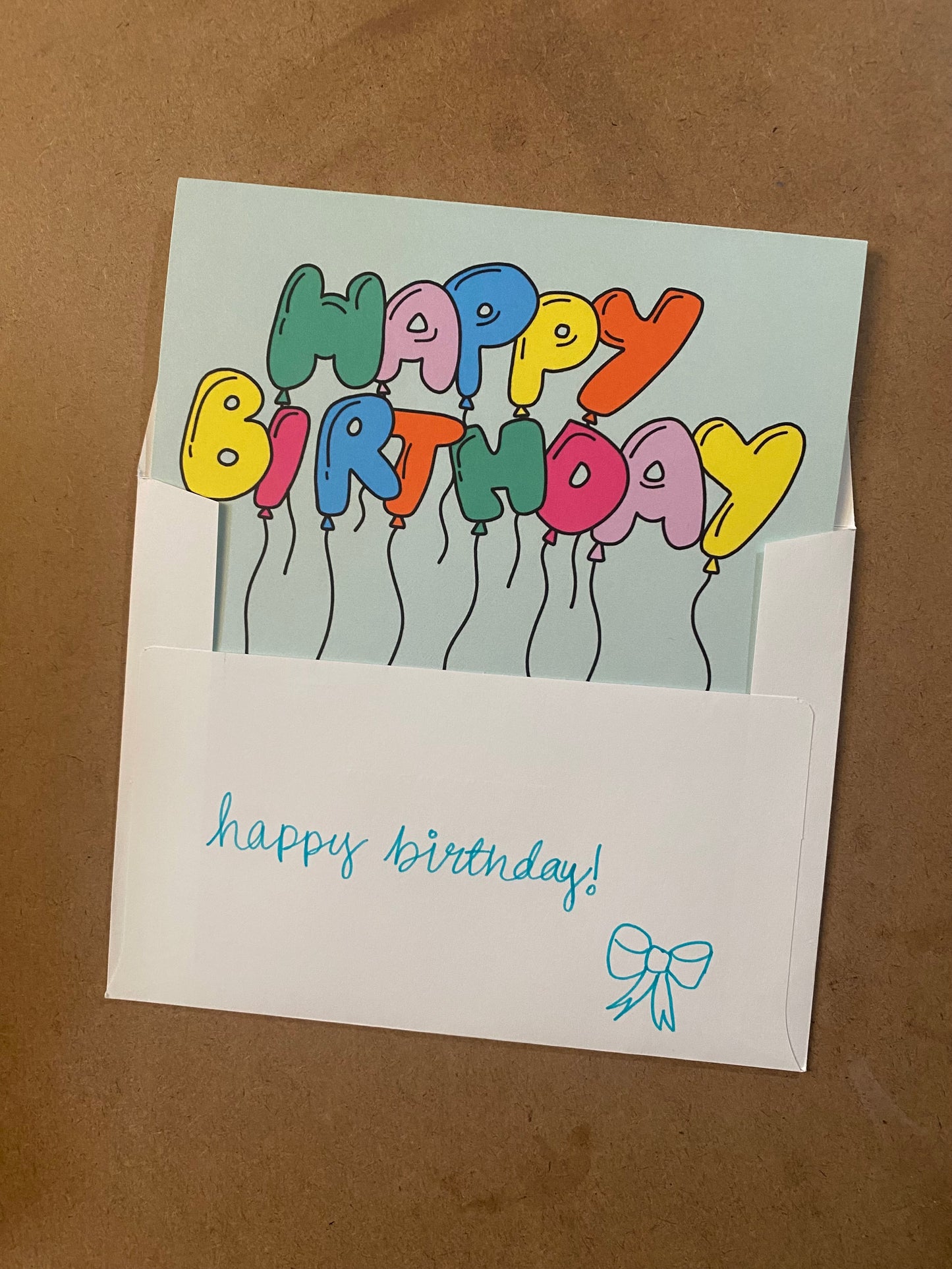 Happy Birthday Balloon Card in Pink or Green