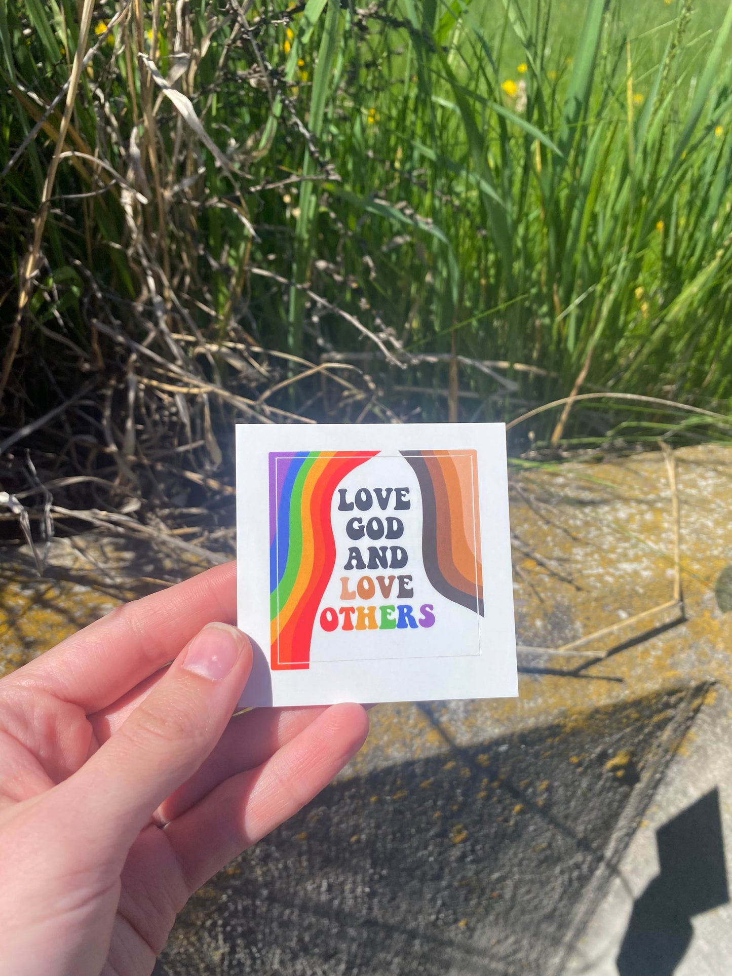 Love God and Love Others Inclusivity Adhesive Sticker