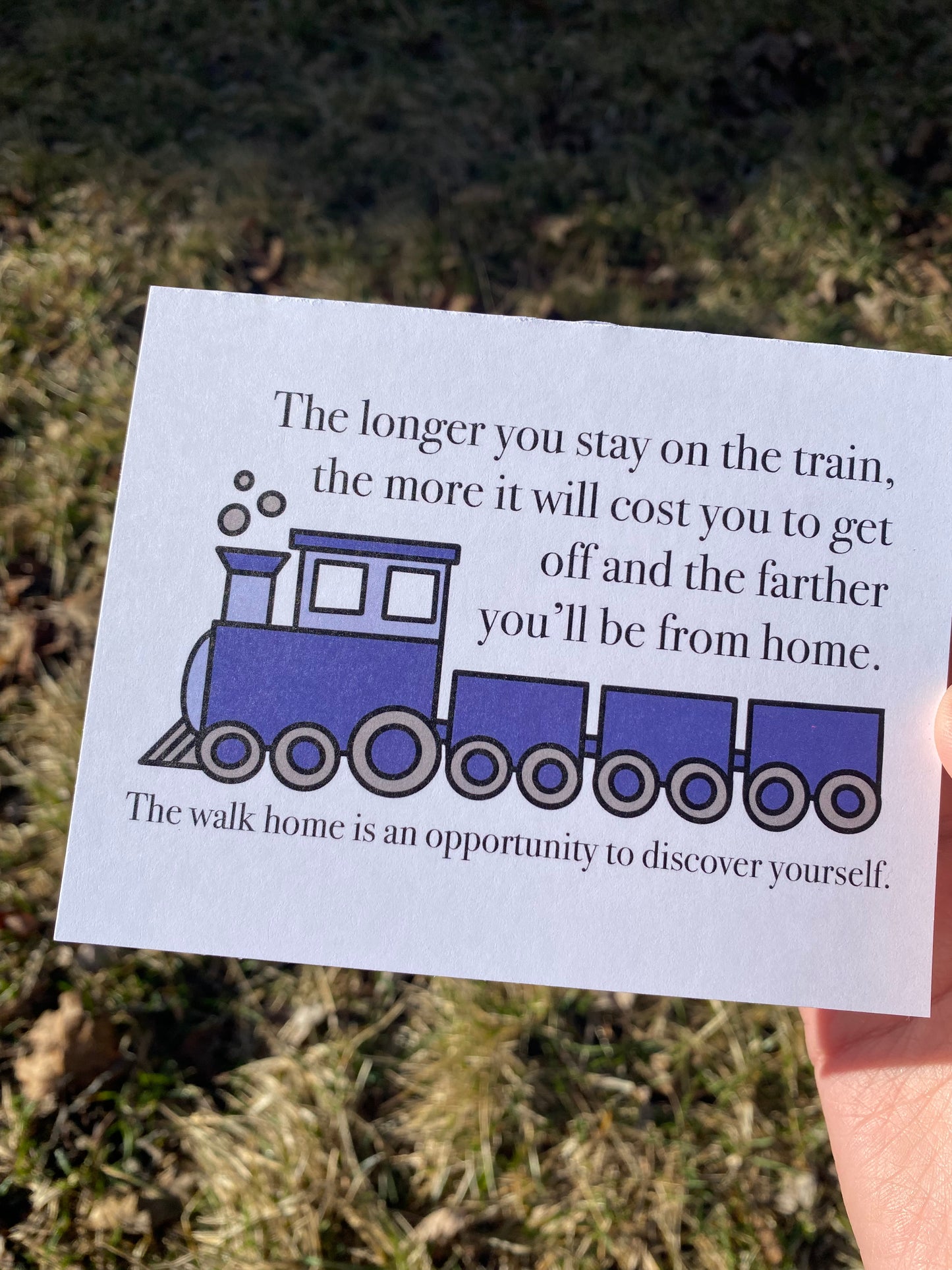 The Train and The Walk Home Card